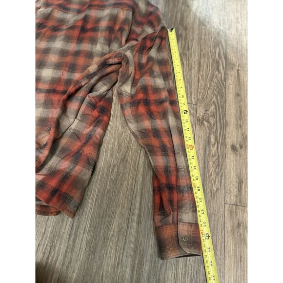 Kuhl Shirt Men's L Brown Plaid The Law Long Sleeve Flannel Outdoor Hiking Grunge - Picture 10 of 10